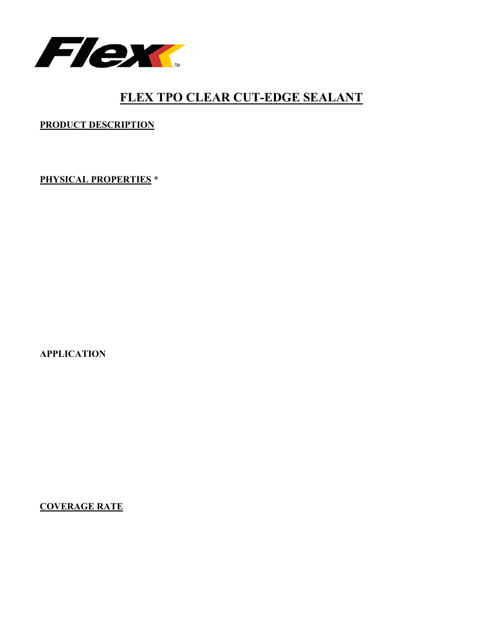 Flex TPO Clear Cut-Edge Sealant User Manual | 2 pages