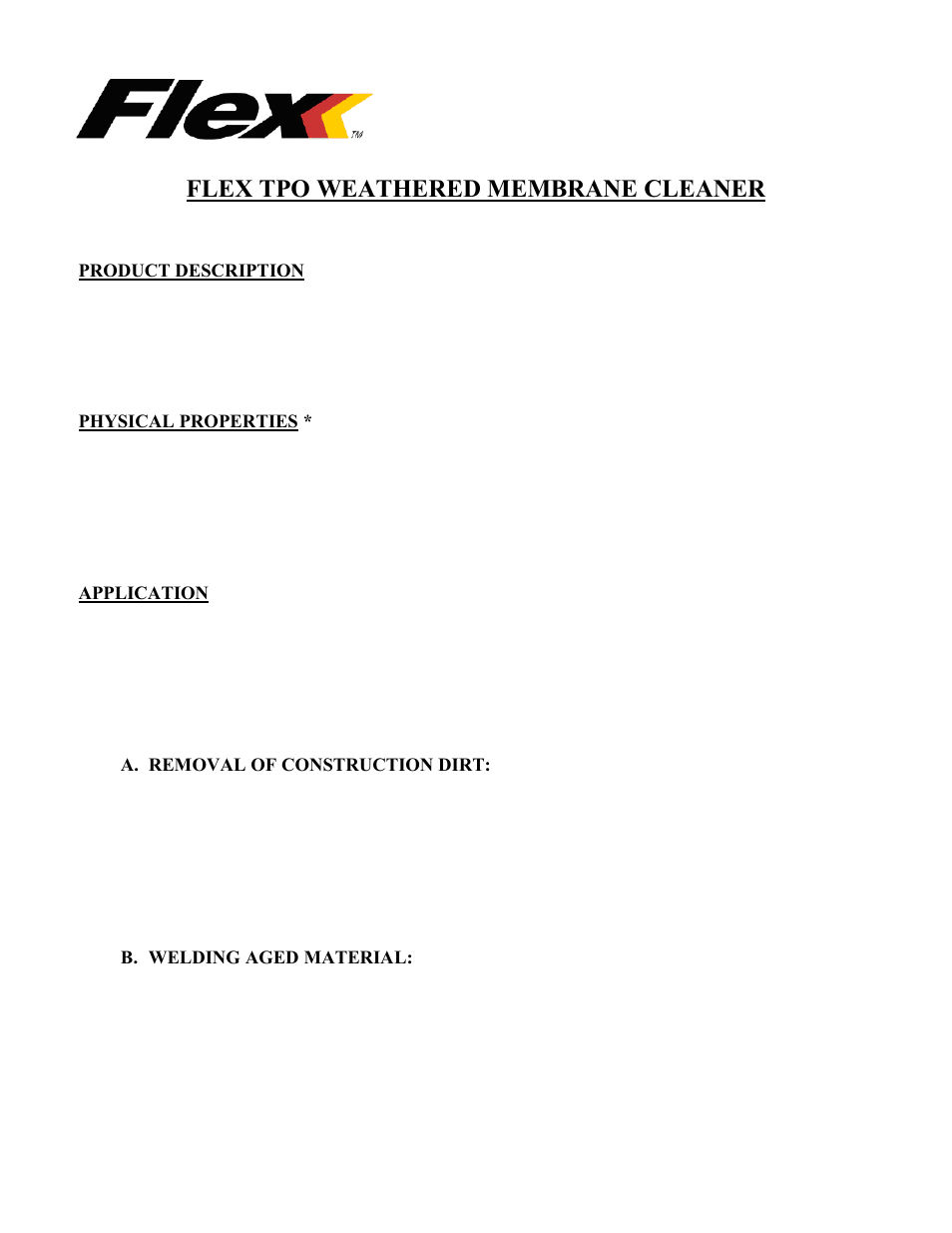 Flex TPO Weathered Membrane Cleaner User Manual | 3 pages