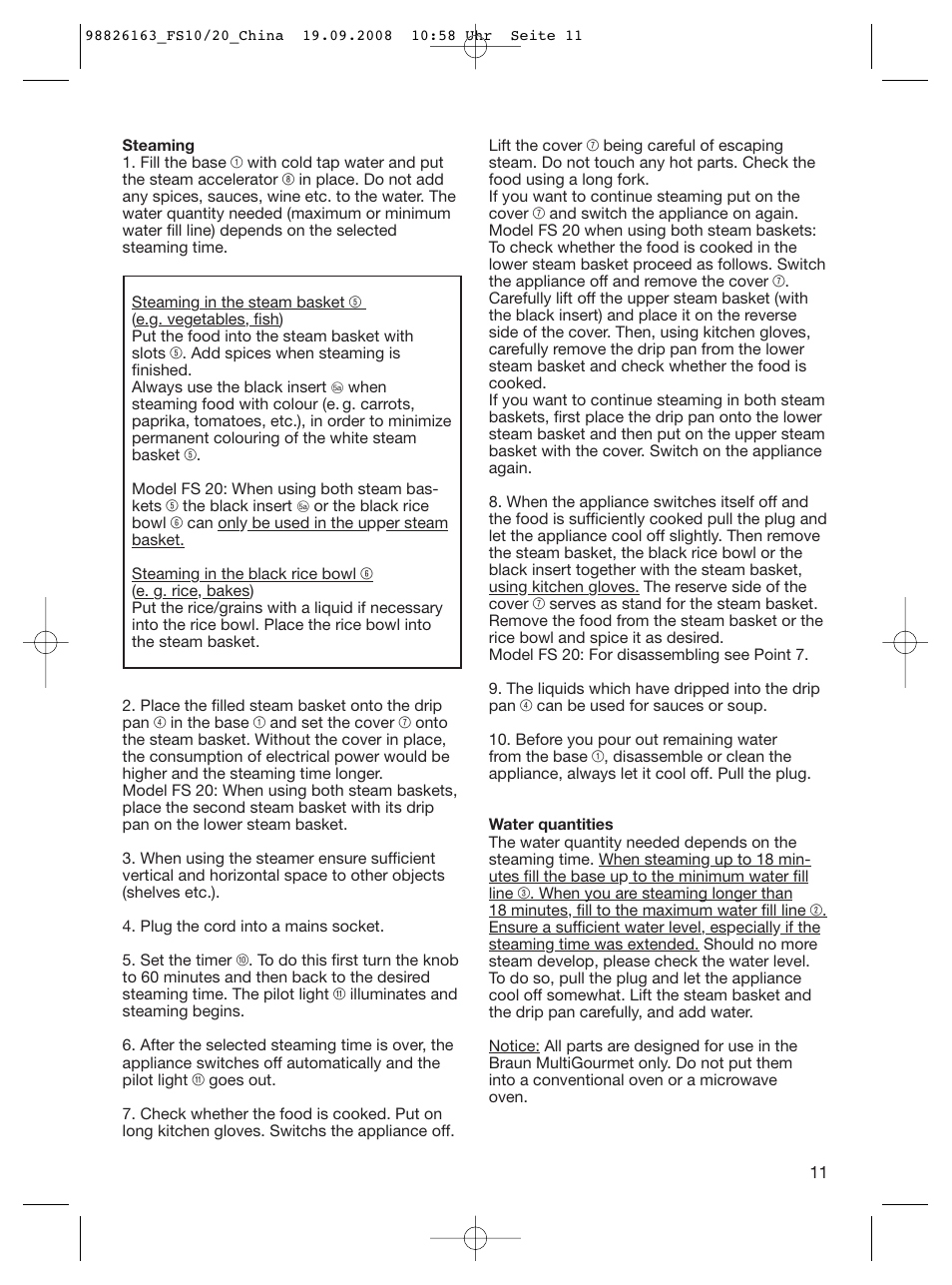 Braun FS10 User Manual | Page 10 / 13