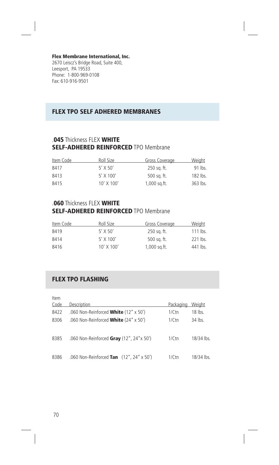 Flex tpo self adhered membranes, Flex tpo flashing | Flex TPO Для дома User Manual | Page 70 / 80