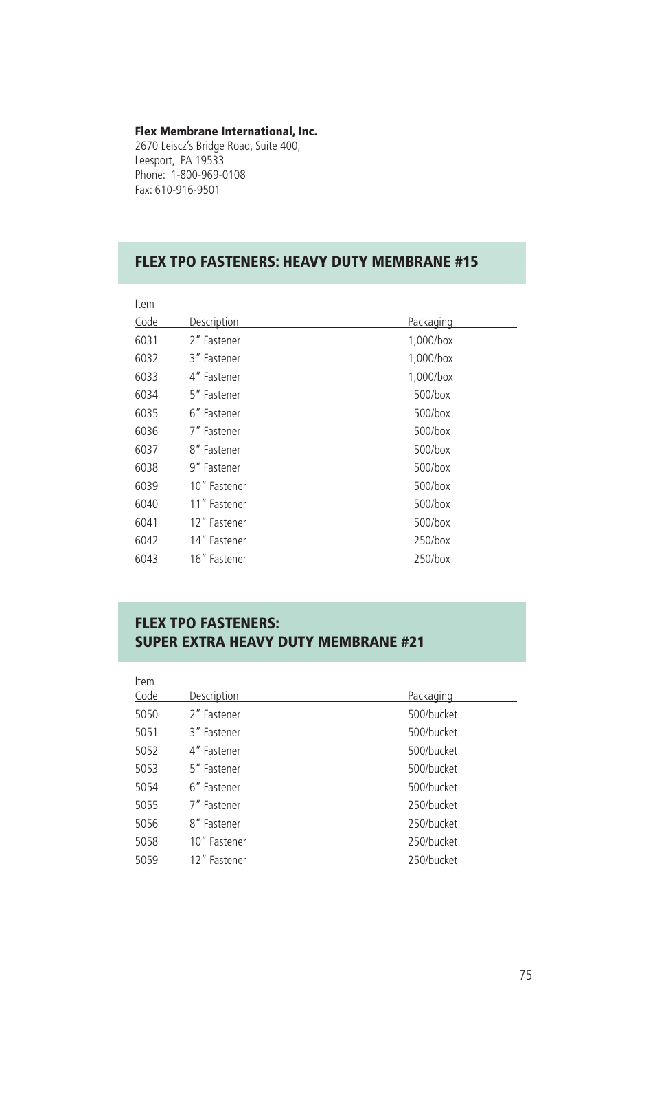 Flex tpo fasteners: heavy duty membrane #15 | Flex TPO Для дома User Manual | Page 75 / 80