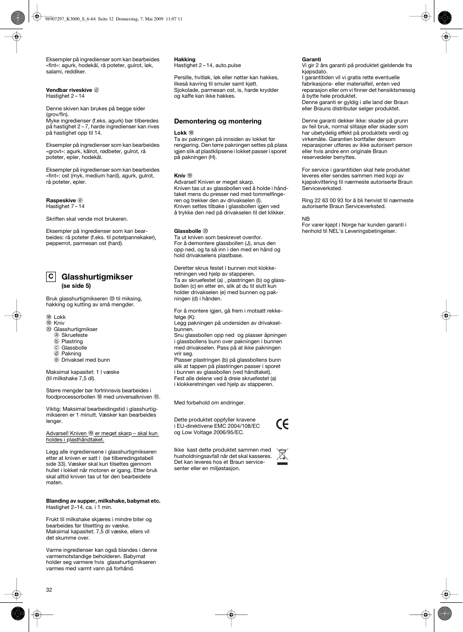 Glasshurtigmikser | Braun MultiSystem K 3000 User Manual | Page 31 / 61