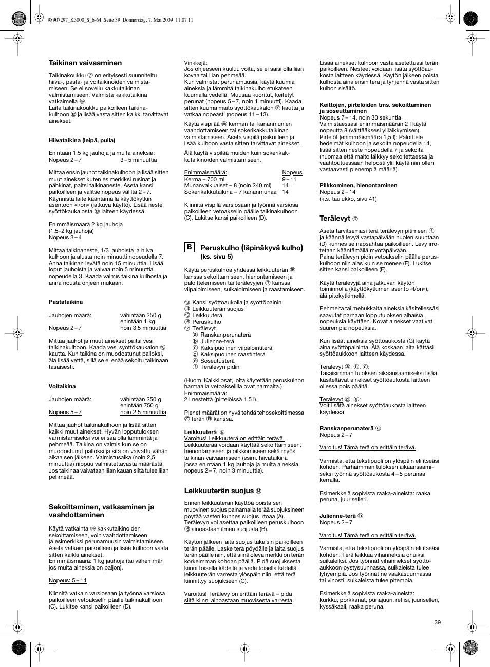 Braun MultiSystem K 3000 User Manual | Page 38 / 61