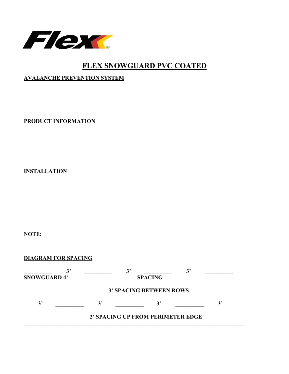 Flex PVC Coated Snowguard User Manual | 1 page