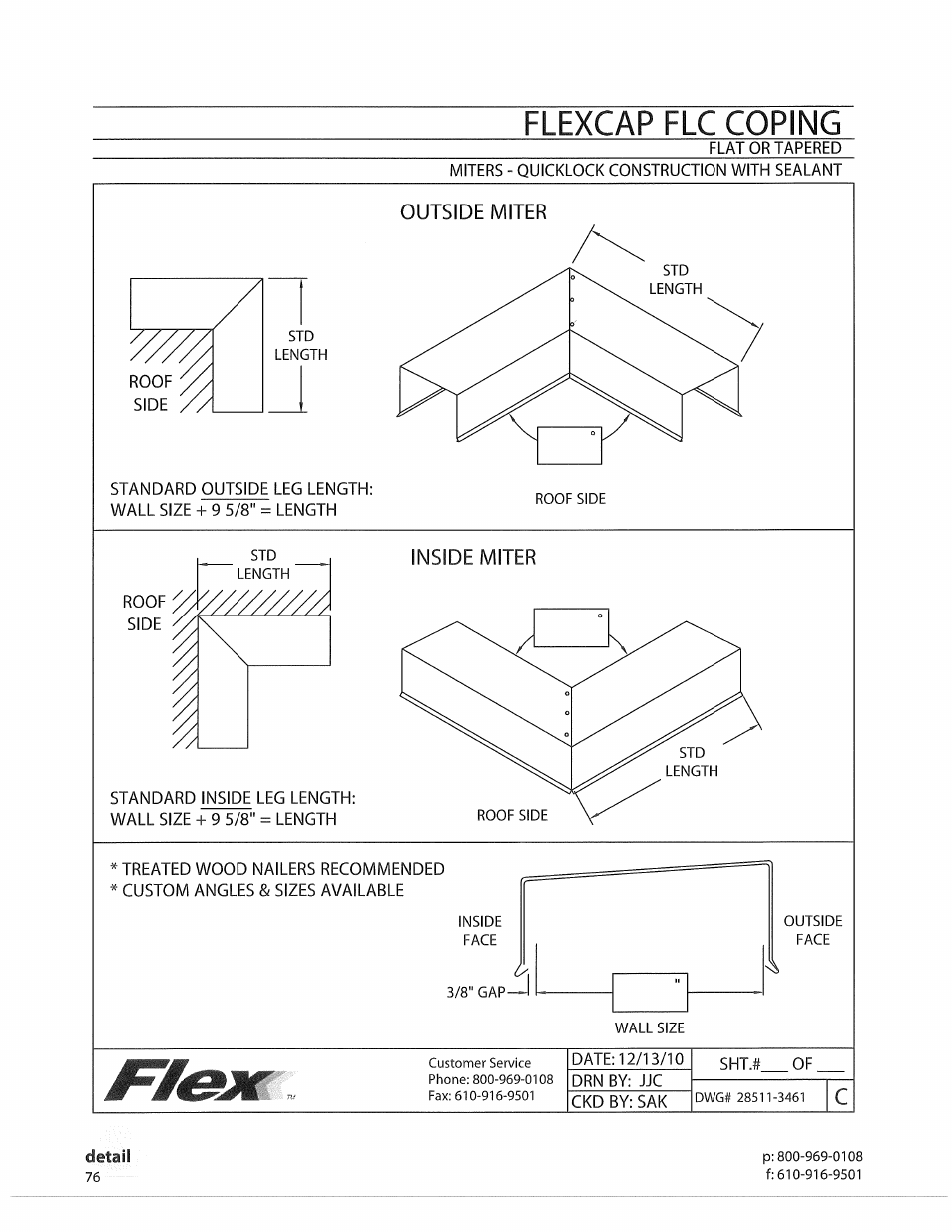 Flexcap flc coping, Inside miter | Flex FLC Coping User Manual | Page 6 / 30