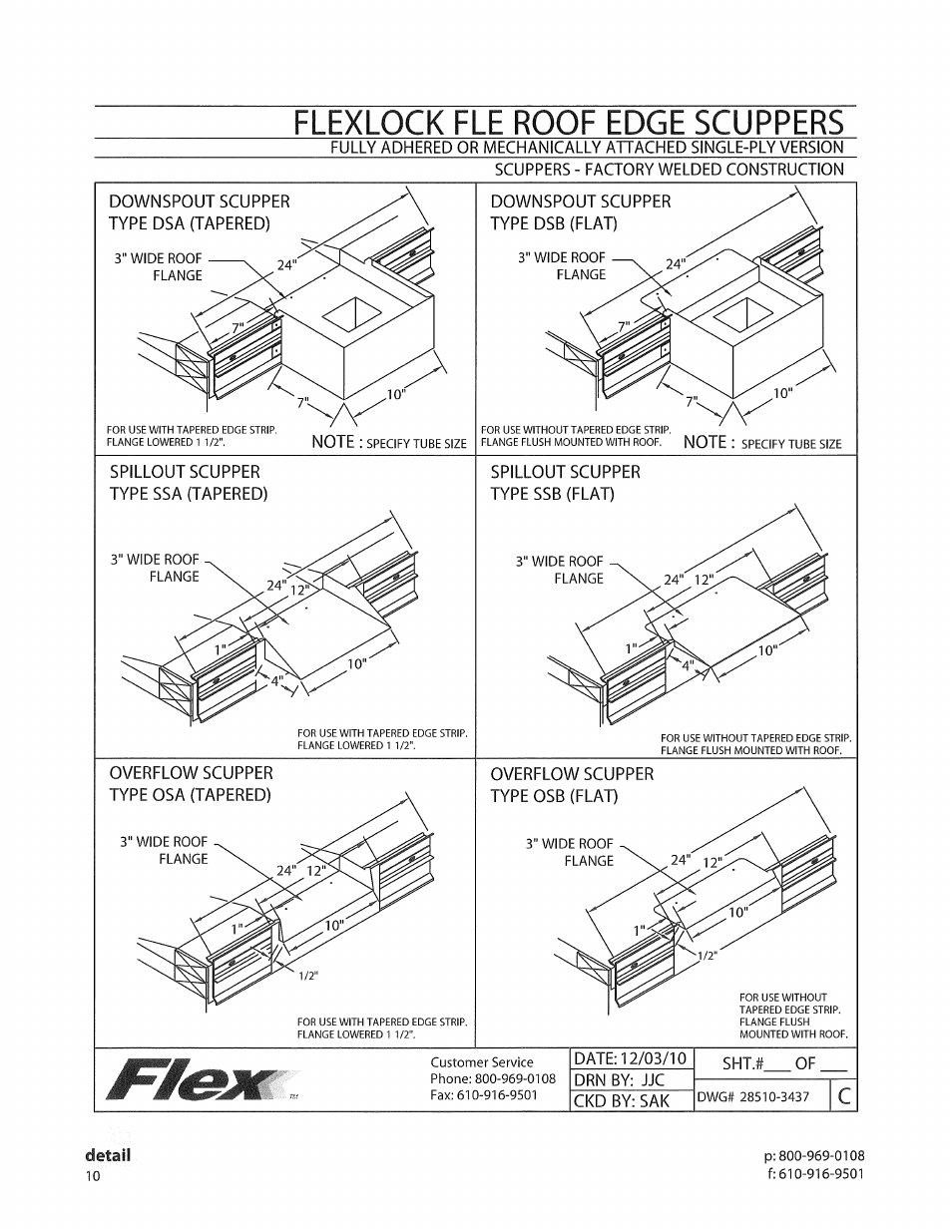 Flexlock fle roof edge scuppers | Flex FLE Roof Edge User Manual | Page 7 / 9