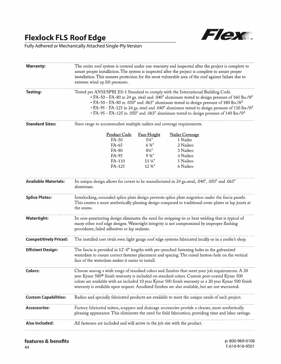 Flex FLS Roof Edge User Manual | 5 pages