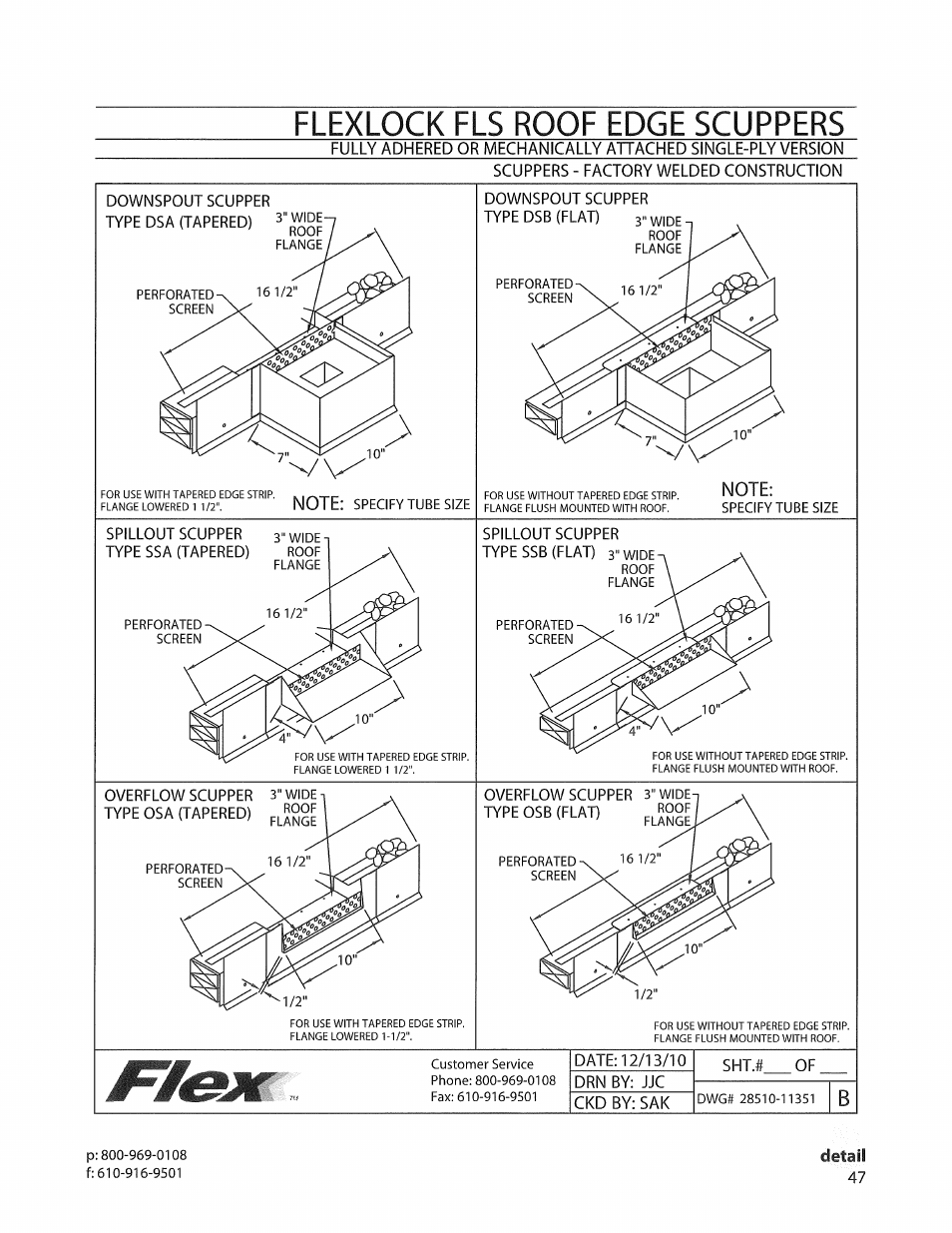 Flexlock fls roof edge scuppers | Flex FLS Roof Edge User Manual | Page 4 / 5