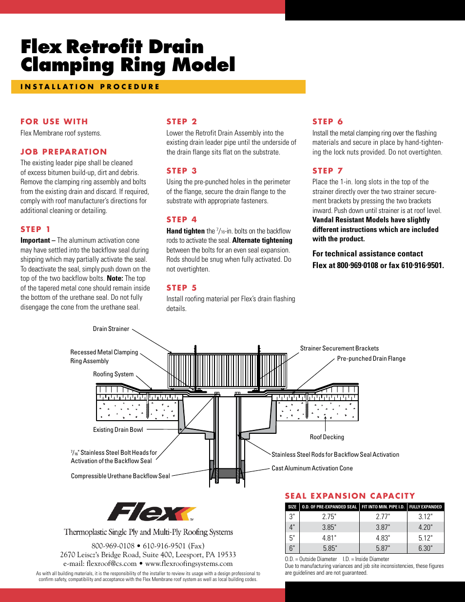 Flex retrofit drain clamping ring model | Flex Retrofit Drain Clamping Ring User Manual | Page 2 / 2