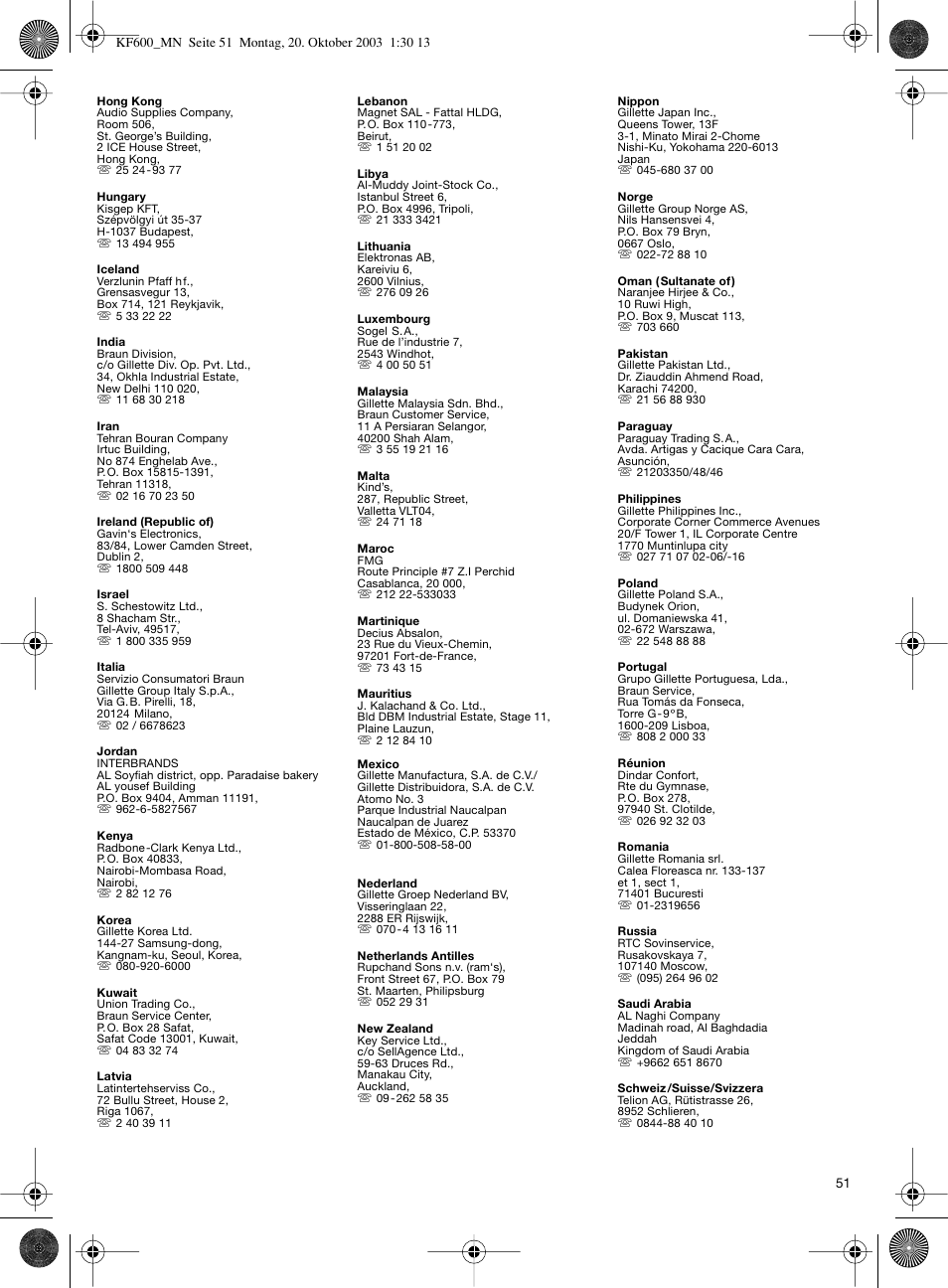 Braun Combimax KF 600 User Manual | Page 51 / 54
