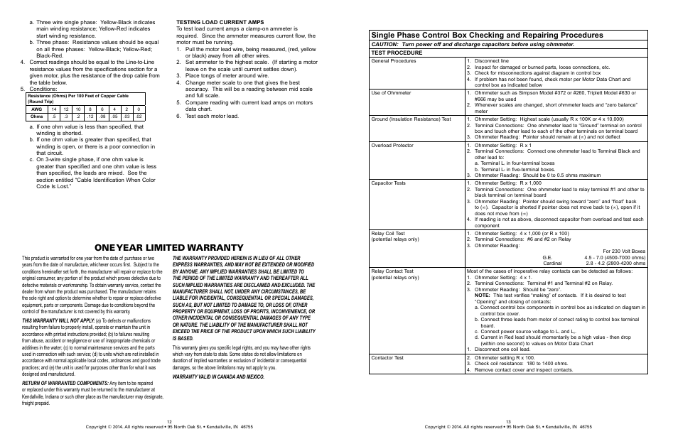One year limited warranty | Flint & Walling 4 (10 cm) Stainless Commander Plus S Series User Manual | Page 7 / 8
