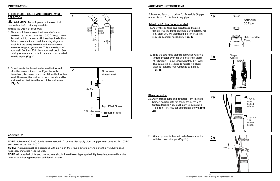 1a 1b | Flint & Walling 4 (10 cm) Stainless Commander S Series User Manual | Page 3 / 11