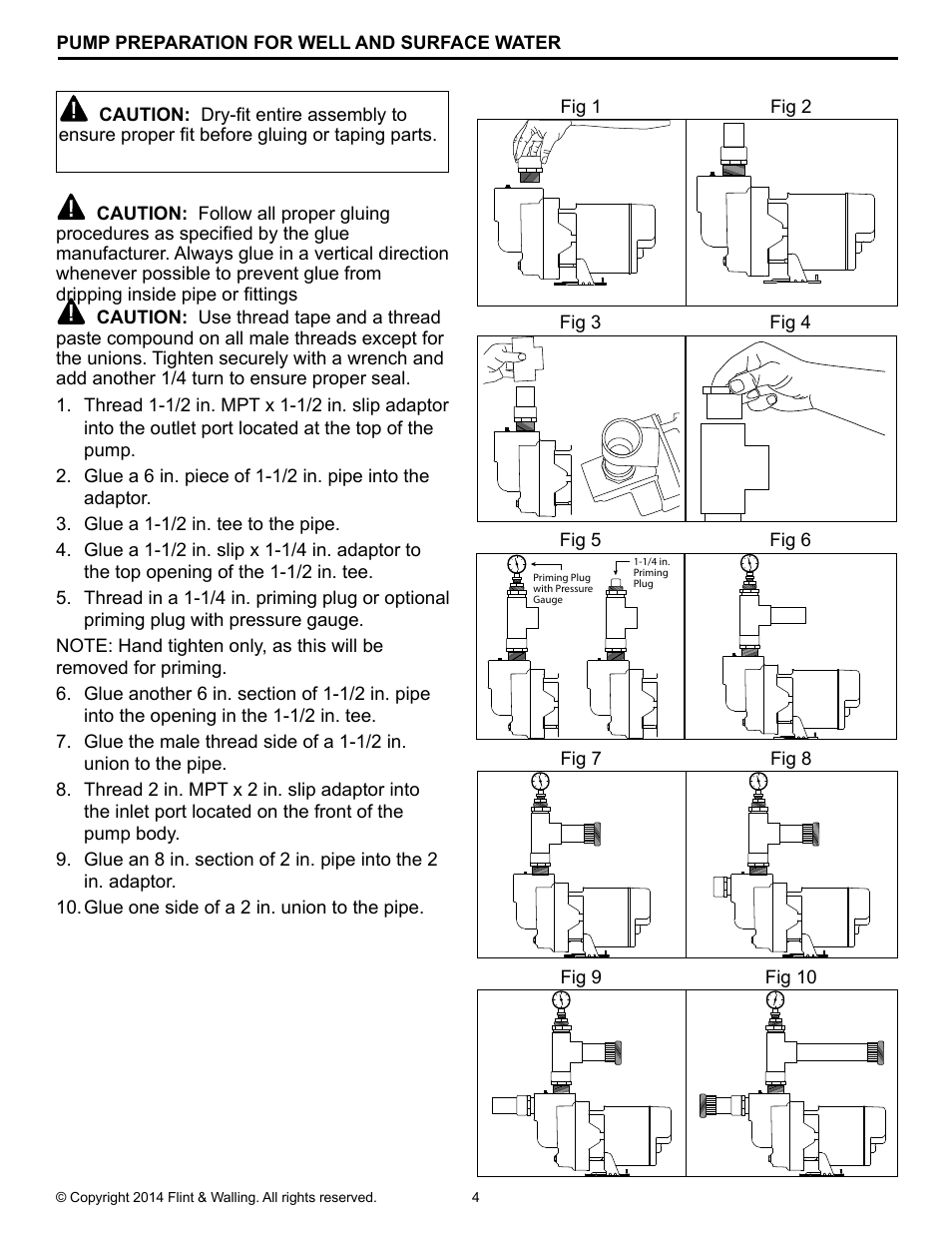 Flint & Walling SP Self-Priming Sprinkler Pump User Manual | Page 4 / 12