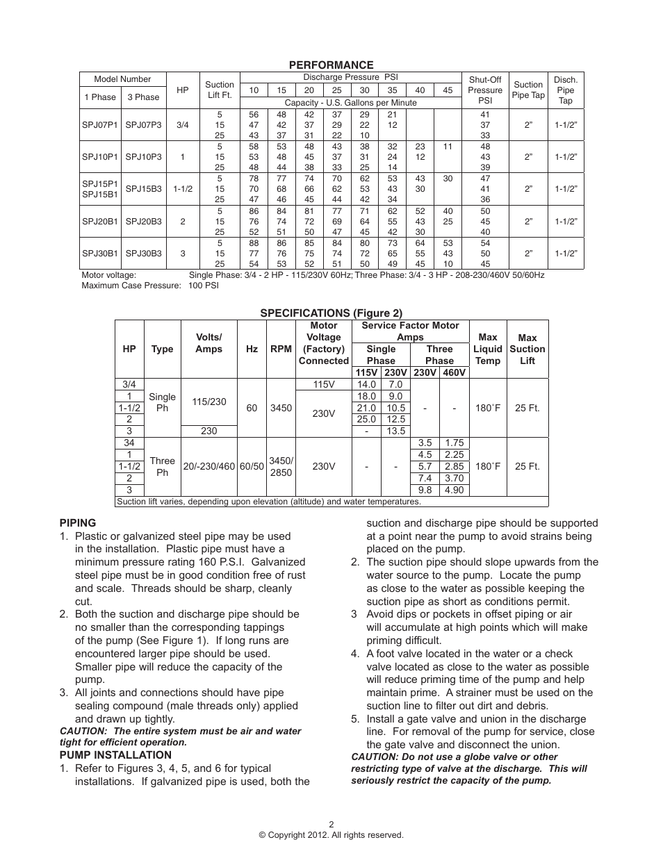 Flint & Walling SPJ User Manual | Page 2 / 8