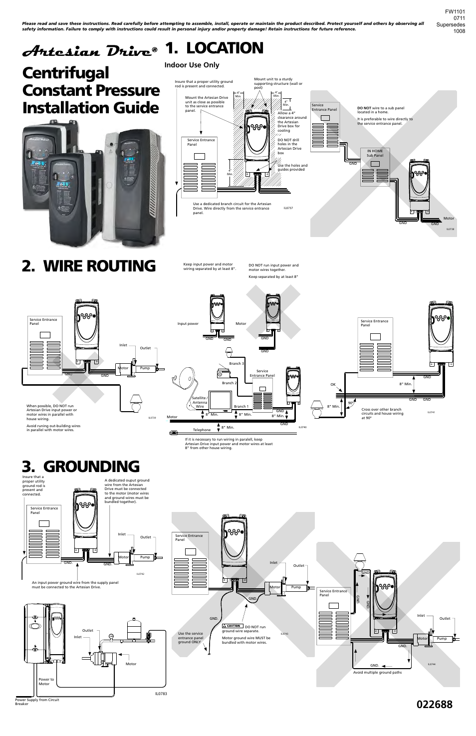 Flint & Walling Constant Pressure Pumping Stations - Installation Guide User Manual | 2 pages
