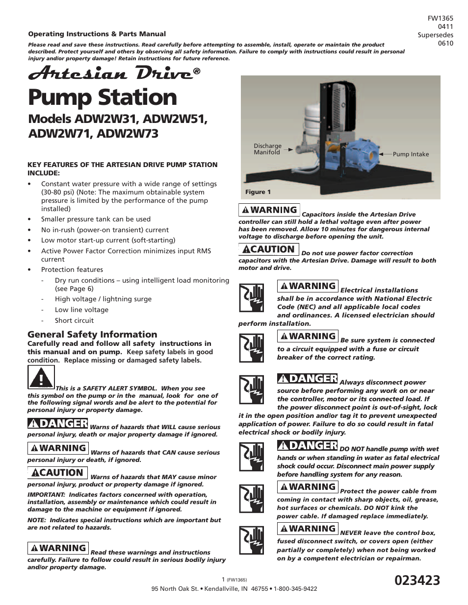 Flint & Walling Constant Pressure Pumping Stations - ADW2W73 User Manual | 8 pages