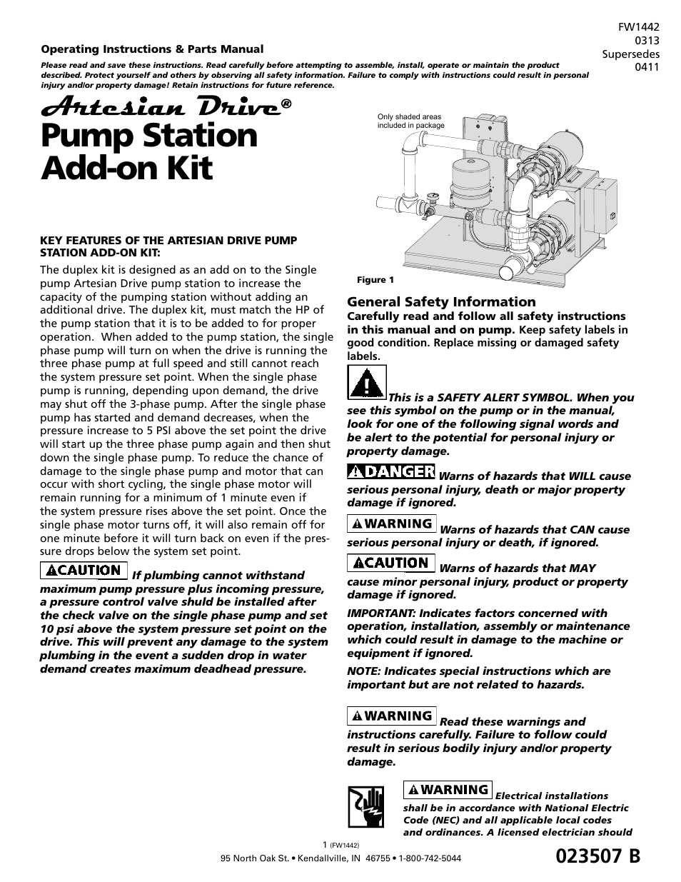 Flint & Walling Constant Pressure Pumping Stations - Add-On Kit User Manual | 5 pages