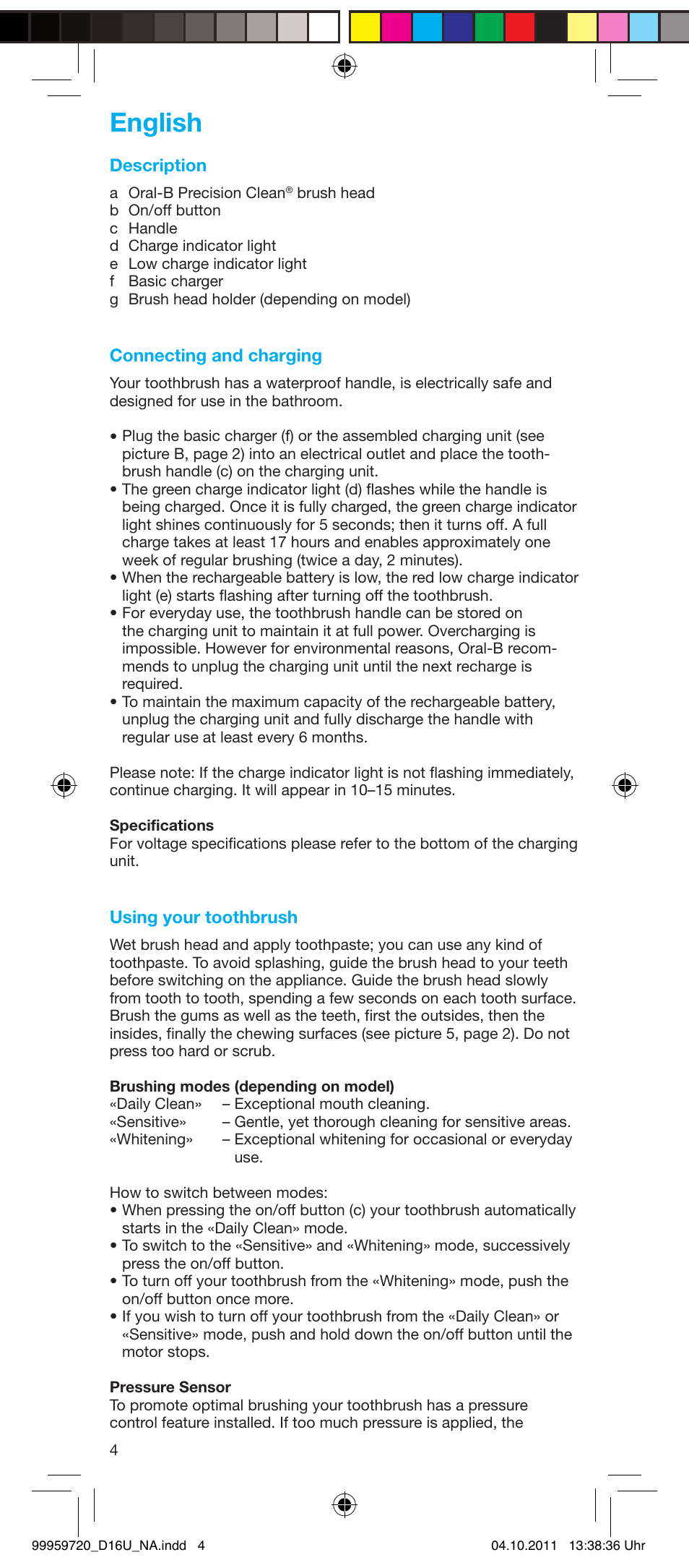 English | Braun 3757 User Manual | Page 4 / 20