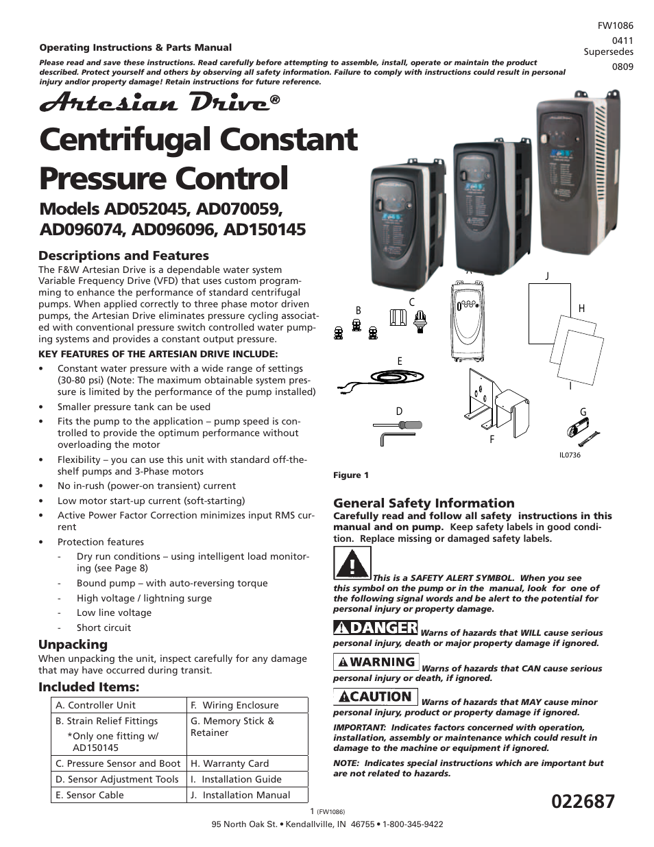 Flint & Walling Artesian Drive Controllers - AD150145 User Manual | 13 pages