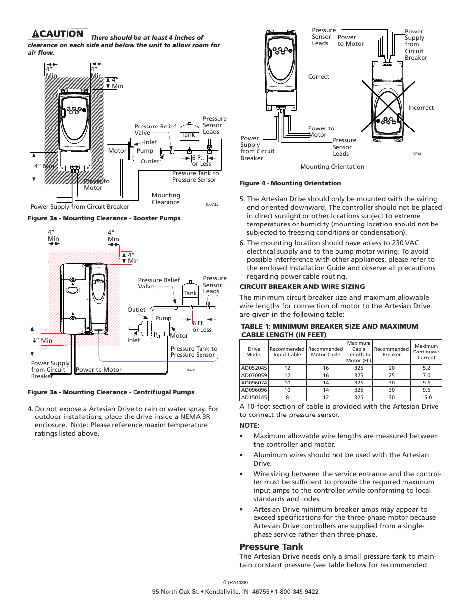 Pressure tank | Flint & Walling Artesian Drive Controllers - AD150145 User Manual | Page 4 / 13