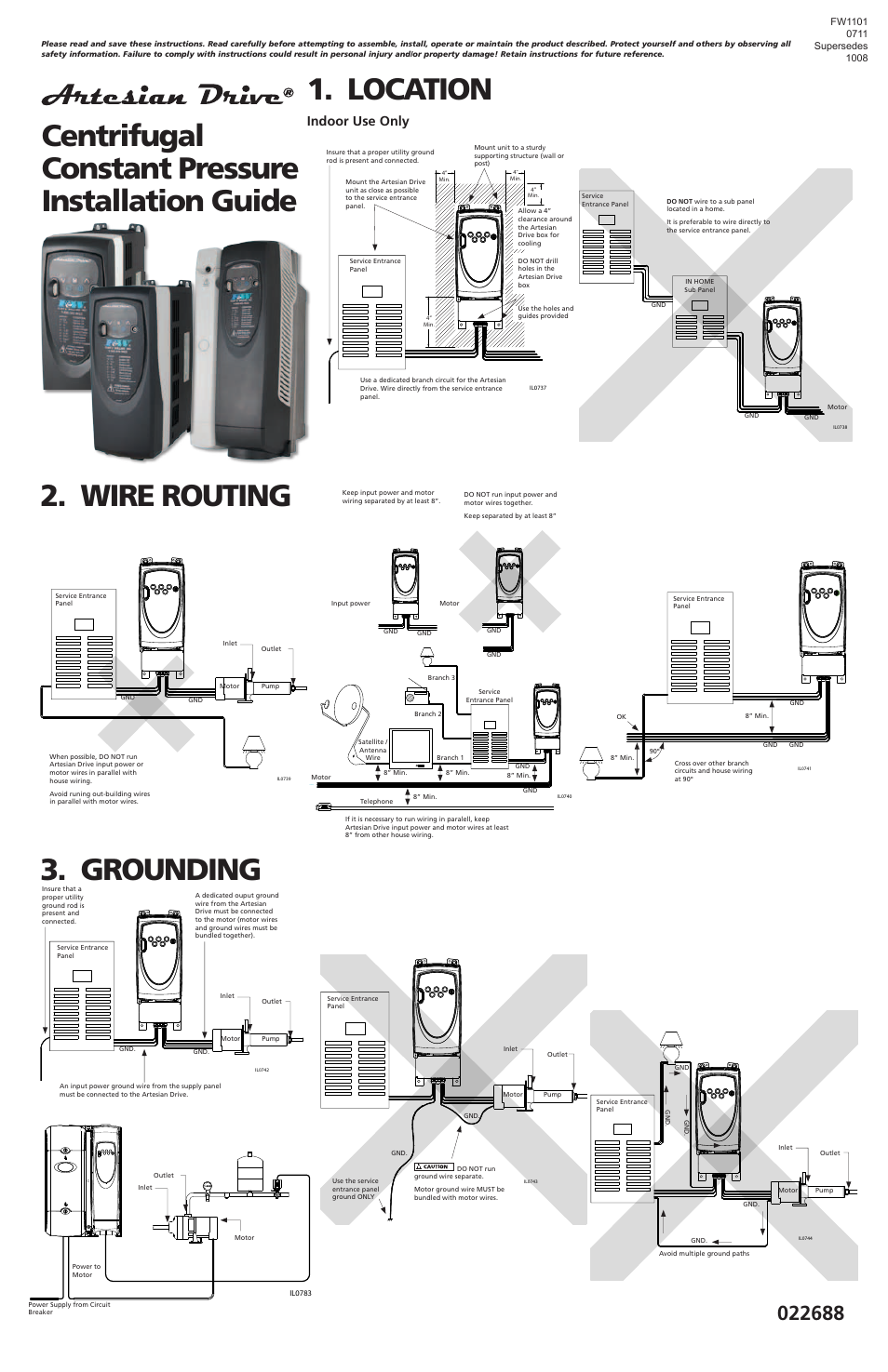 Flint & Walling Artesian Drive Controllers - Installation Guide User Manual | 2 pages