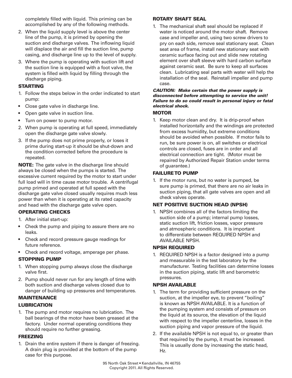 Flint & Walling Centrifugal Packages - end suction centrifugal pumps User Manual | Page 5 / 8