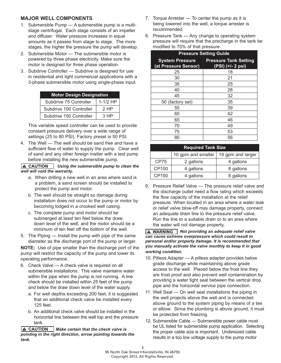 Flint & Walling Commander Pro 75 User Manual | Page 3 / 10