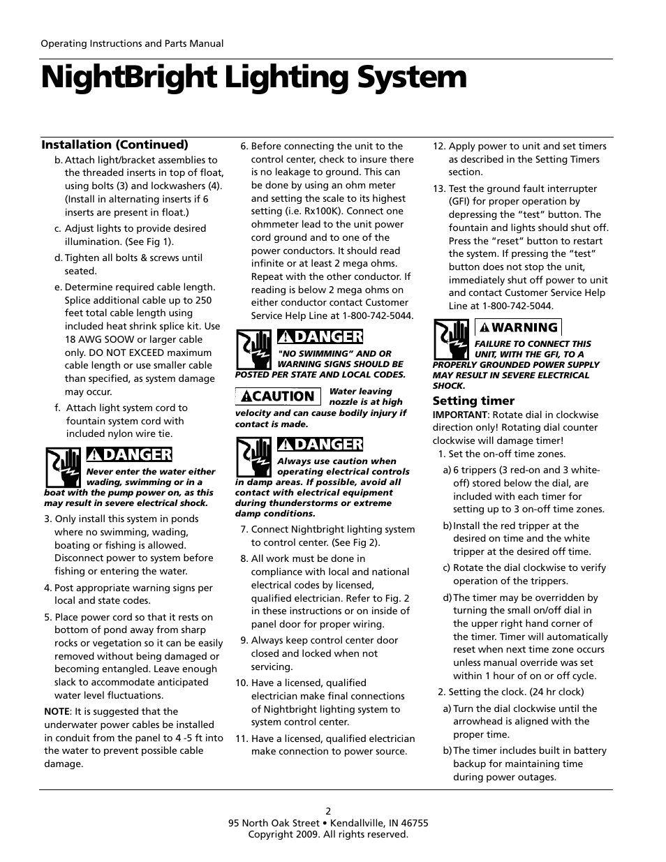 Nightbright lighting system | Flint & Walling NightBright Lighting System User Manual | Page 2 / 6