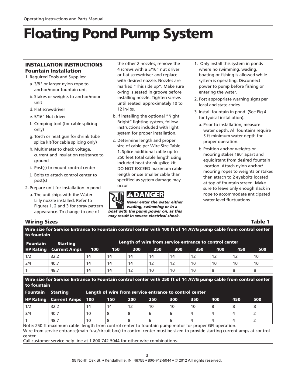 Floating pond pump system | Flint & Walling 230V Pond and Fountain Systems FPS10021 User Manual | Page 3 / 8