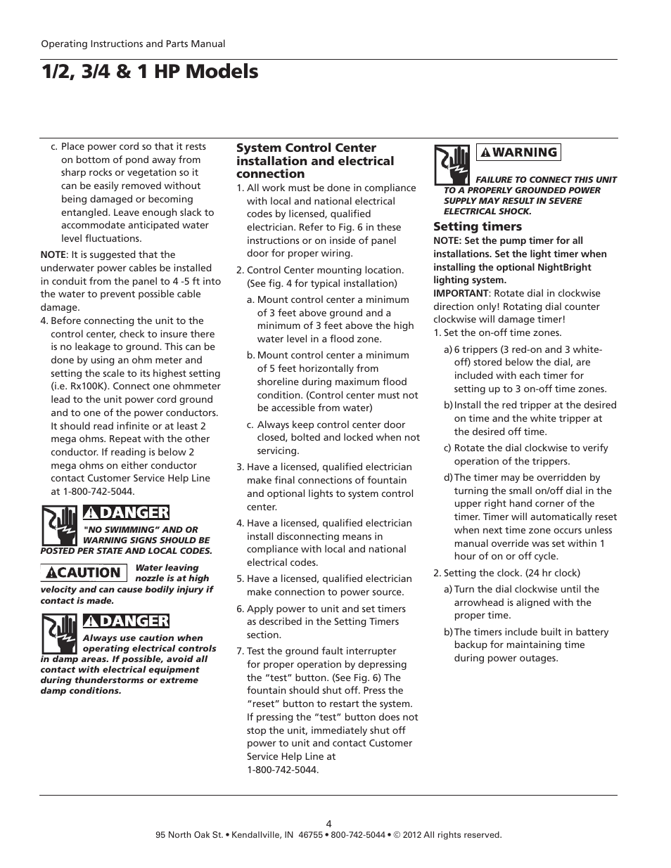 Flint & Walling 230V Pond and Fountain Systems FPS10021 User Manual | Page 4 / 8