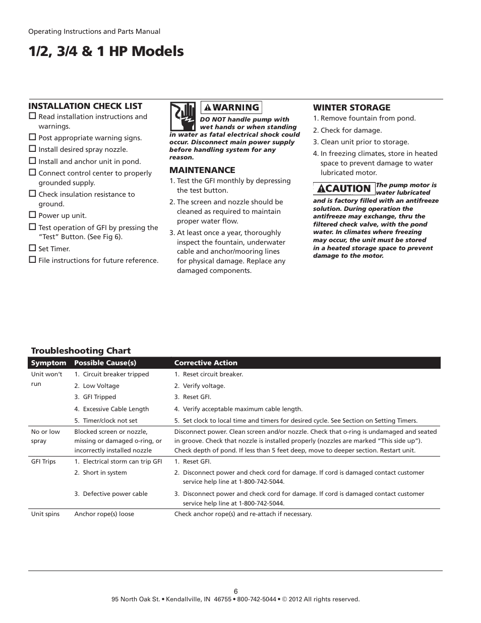 Flint & Walling 230V Pond and Fountain Systems FPS10021 User Manual | Page 6 / 8