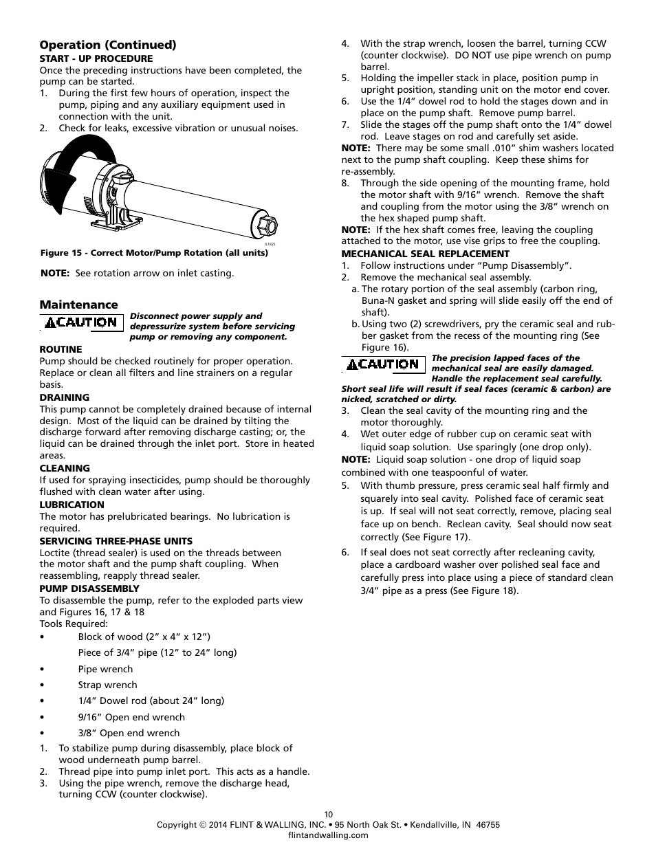 Flint & Walling Pressure Booster Pumps Instructions User Manual | Page 10 / 15