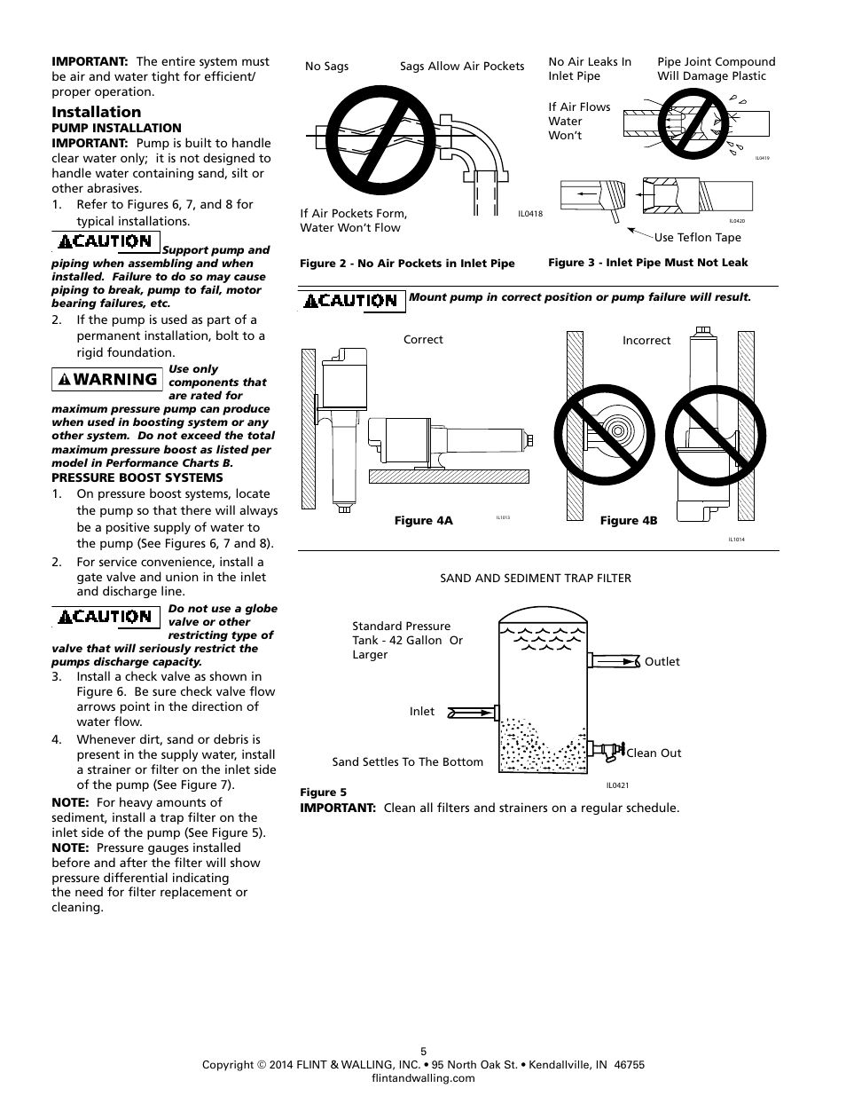 Installation | Flint & Walling Pressure Booster Pumps Instructions User Manual | Page 5 / 15