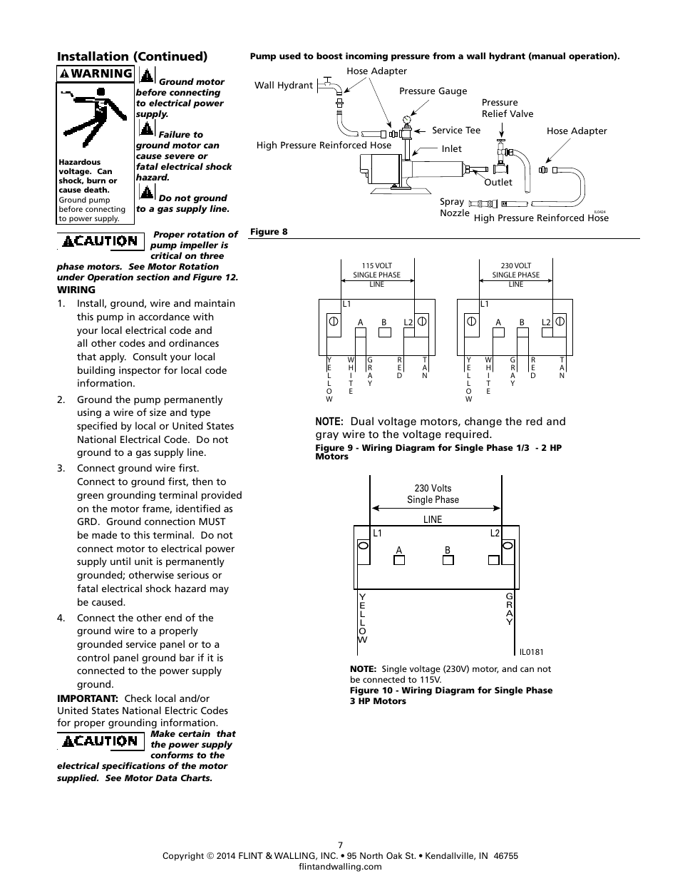 Installation (continued) | Flint & Walling Pressure Booster Pumps Instructions User Manual | Page 7 / 15