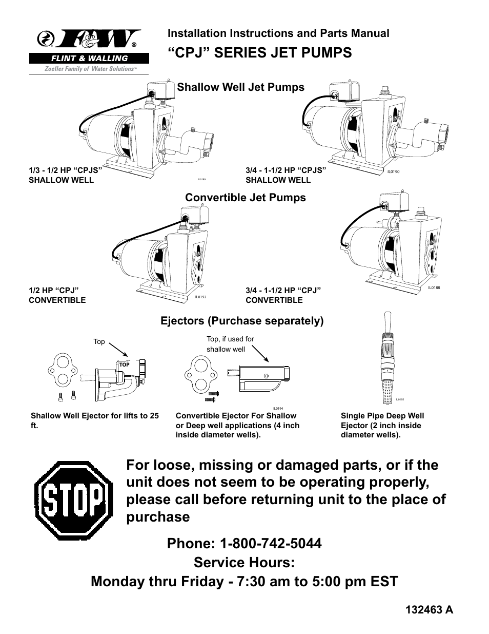 Flint & Walling CPJS Shallow Well User Manual | 24 pages