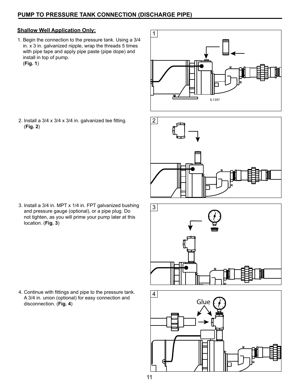 Glue | Flint & Walling CPJS Shallow Well User Manual | Page 11 / 24