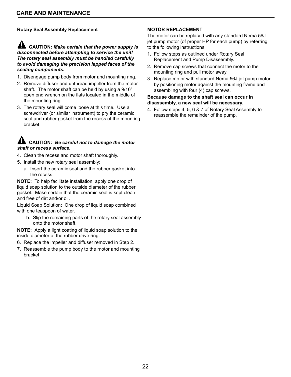 Flint & Walling CPJS Shallow Well User Manual | Page 22 / 24