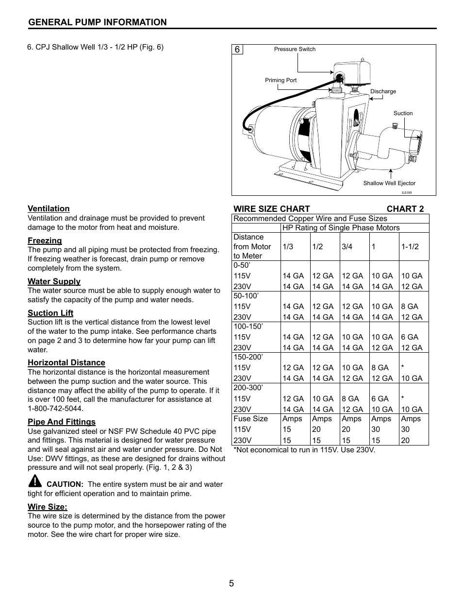 Flint & Walling CPJS Shallow Well User Manual | Page 5 / 24