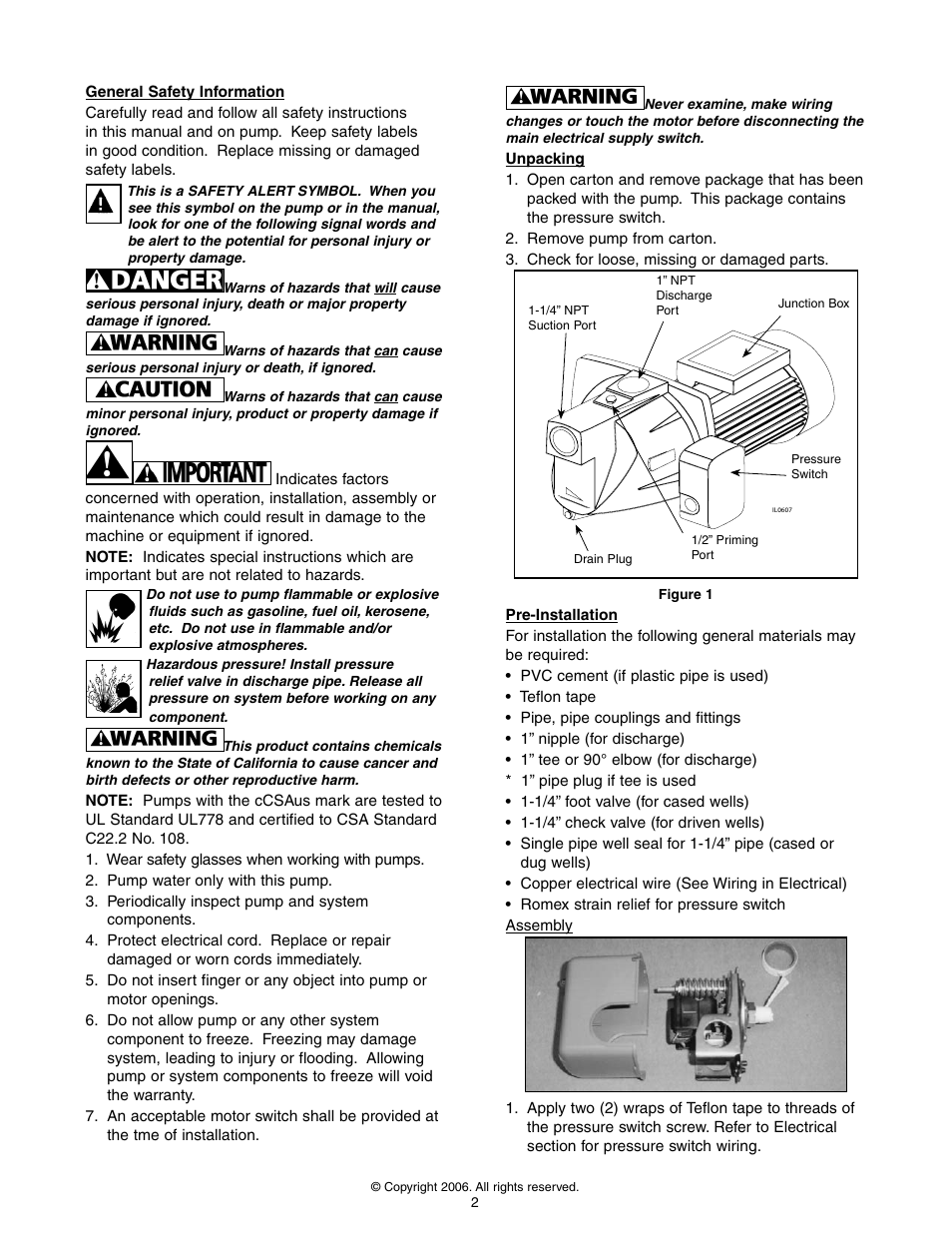Flint & Walling FJ Shallow Well User Manual | Page 2 / 10