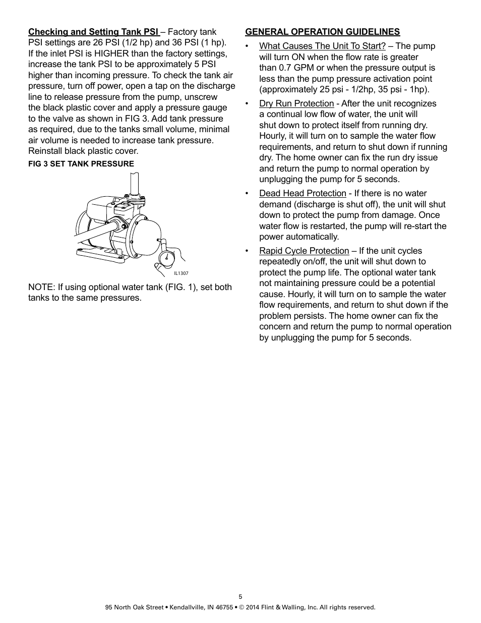 Flint & Walling City Pressure Booster VP10 User Manual | Page 5 / 8