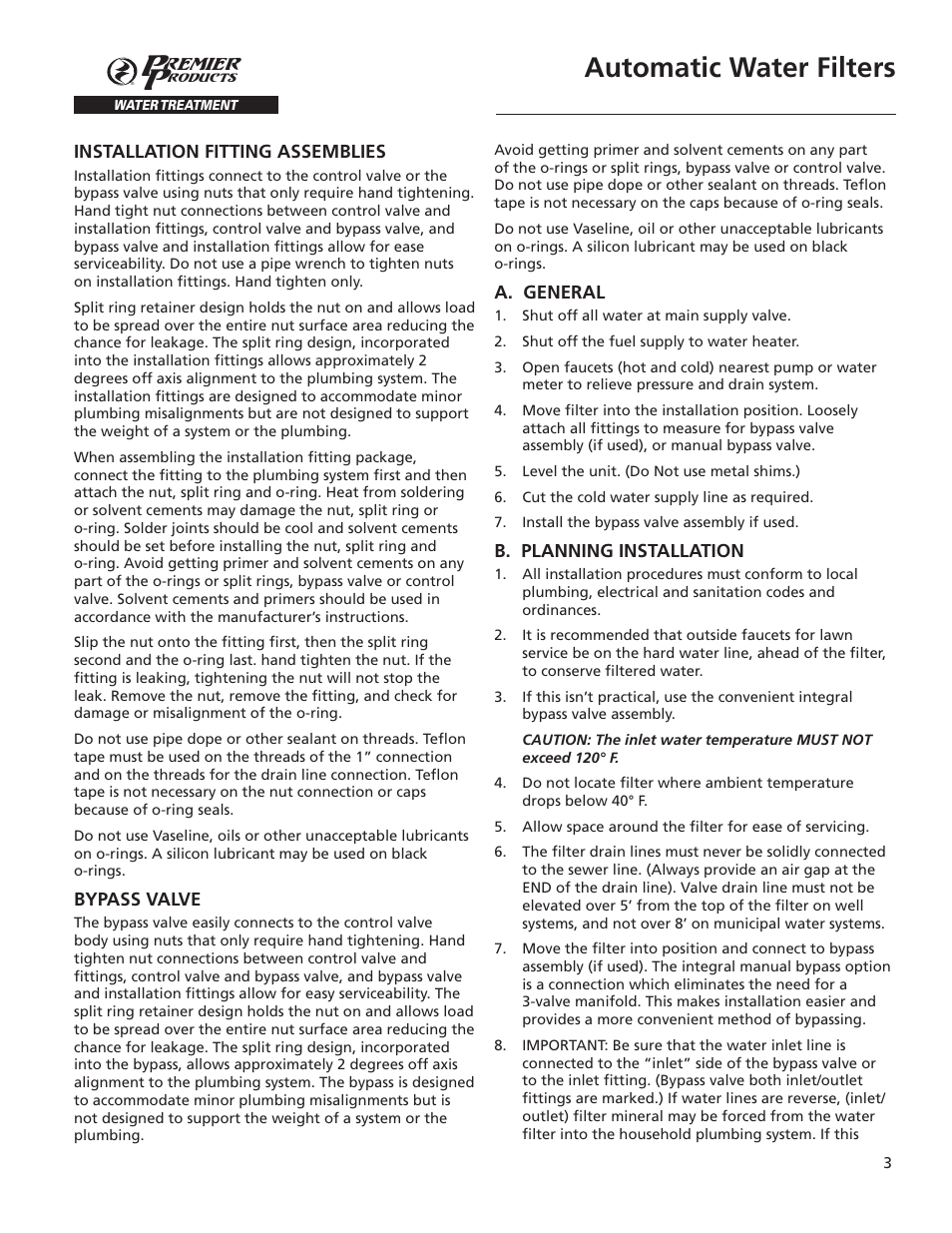 Automatic water filters | Flint & Walling CCF Series Air Induction Water Treatment Systems User Manual | Page 3 / 12