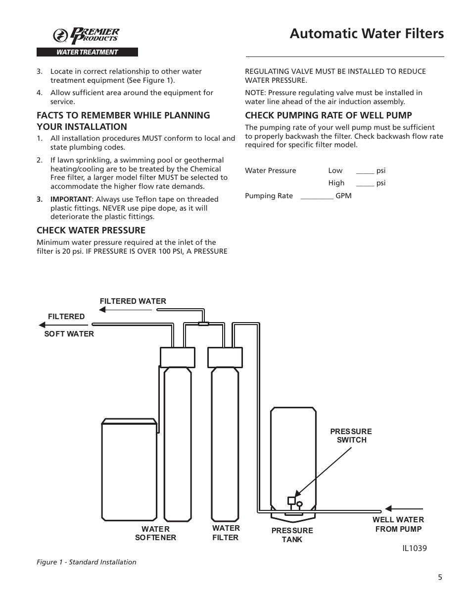 Automatic water filters | Flint & Walling CCF Series Air Induction Water Treatment Systems User Manual | Page 5 / 12