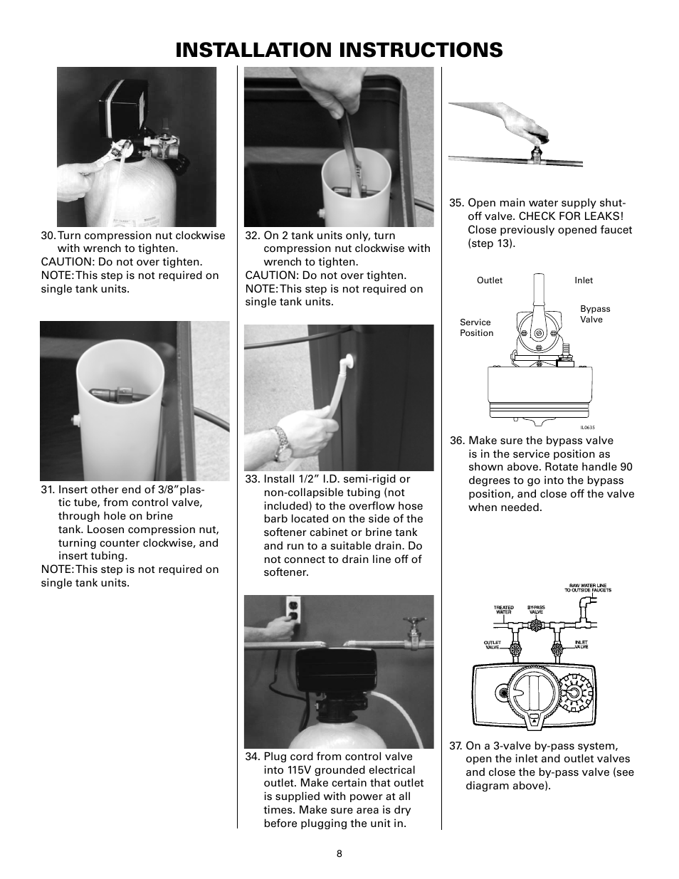 Installation instructions | Flint & Walling P07EC24 Single Tank Water Softener User Manual | Page 8 / 38