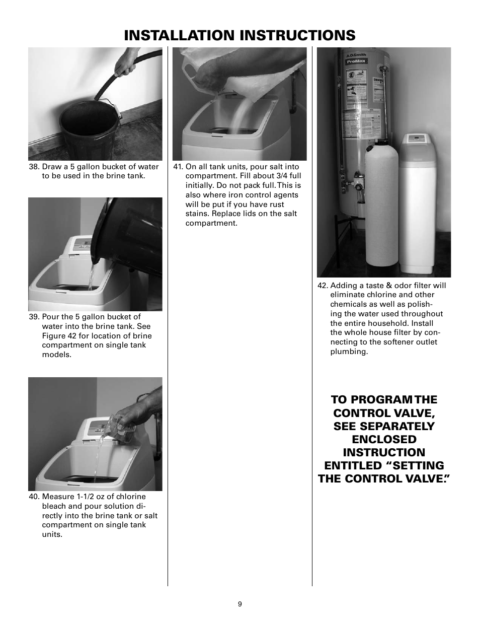 Installation instructions | Flint & Walling P07EC24 Single Tank Water Softener User Manual | Page 9 / 38