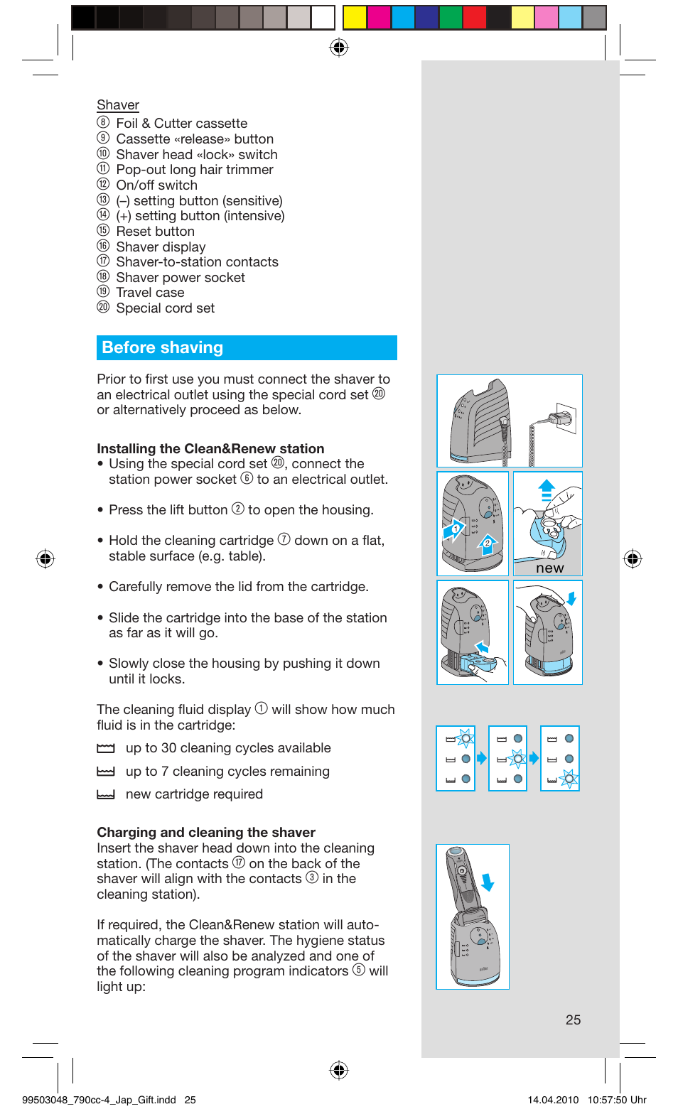 Before shaving | Braun 790CC-4 User Manual | Page 25 / 32