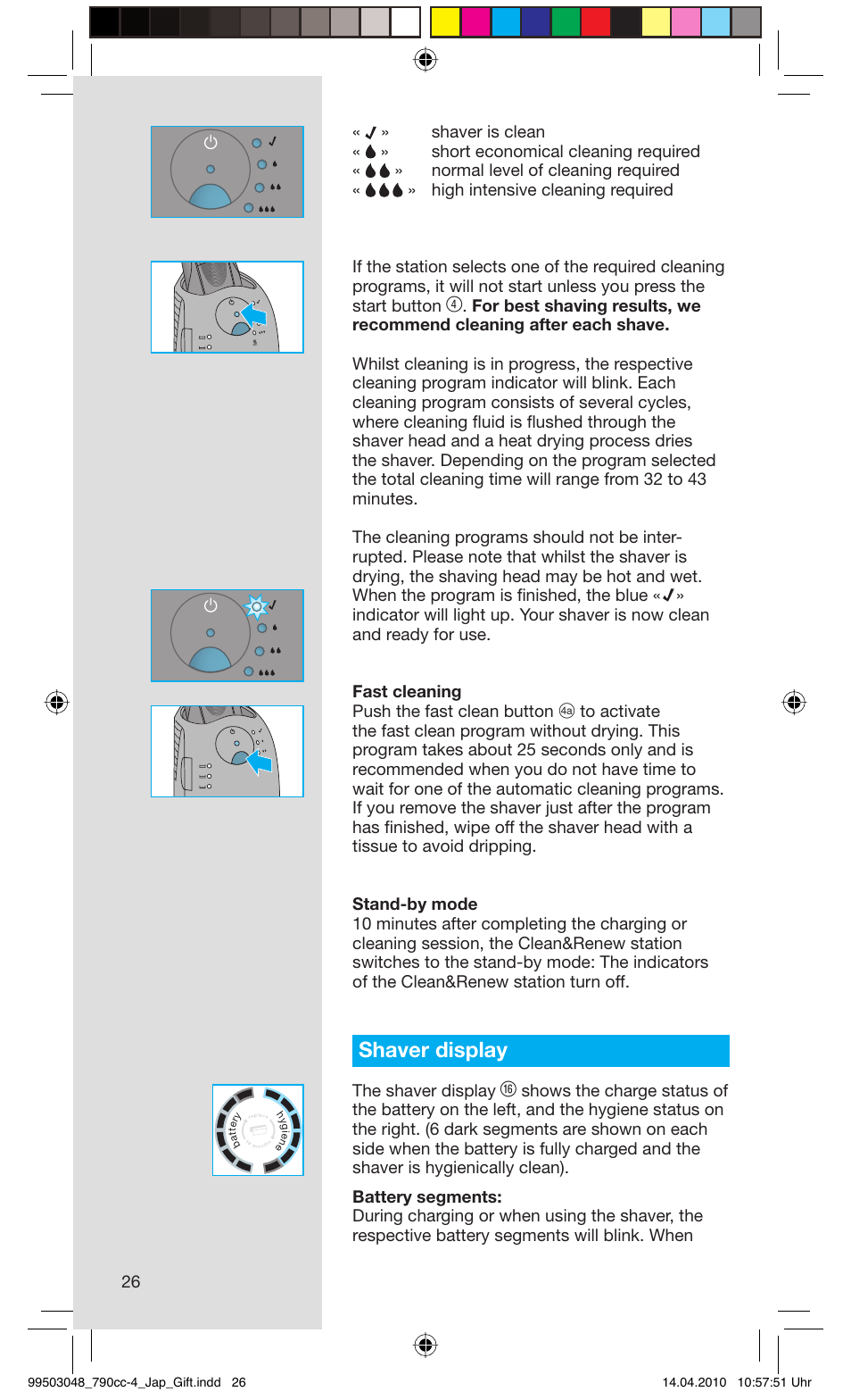 Shaver display, The shaver display | Braun 790CC-4 User Manual | Page 26 / 32