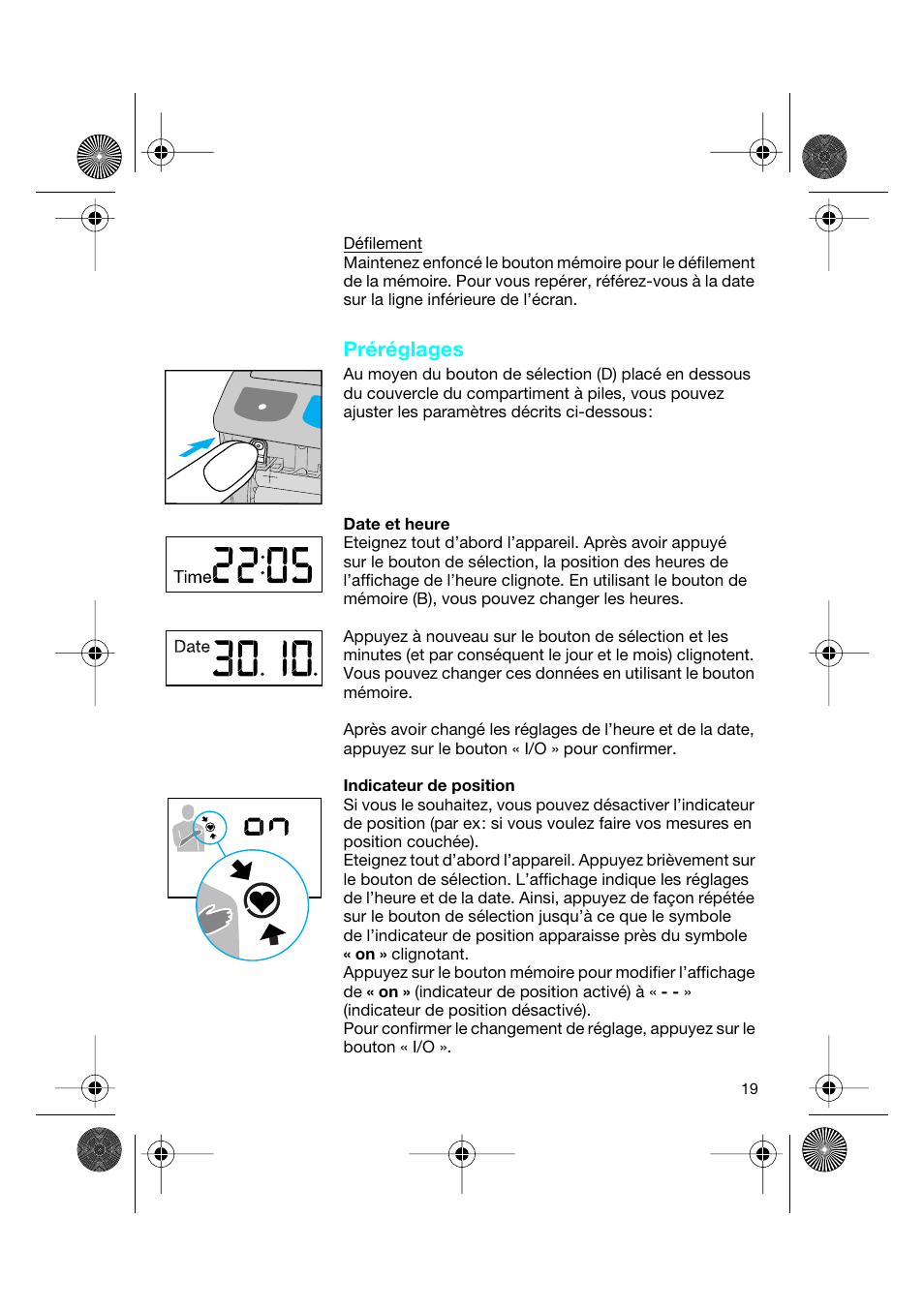 Préréglages | Braun BP2550 User Manual | Page 19 / 62