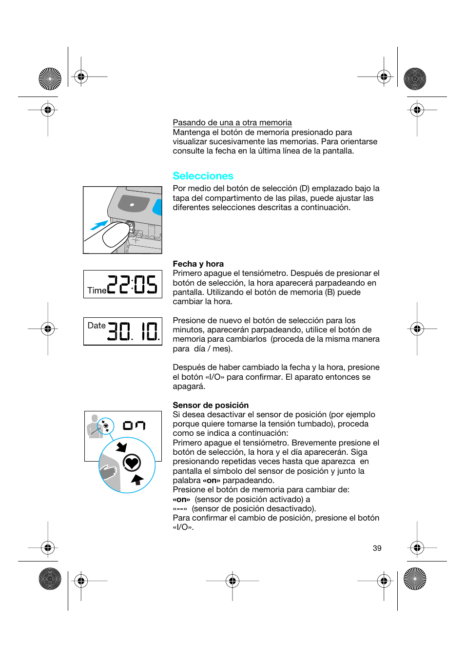 Selecciones | Braun BP2550 User Manual | Page 39 / 62