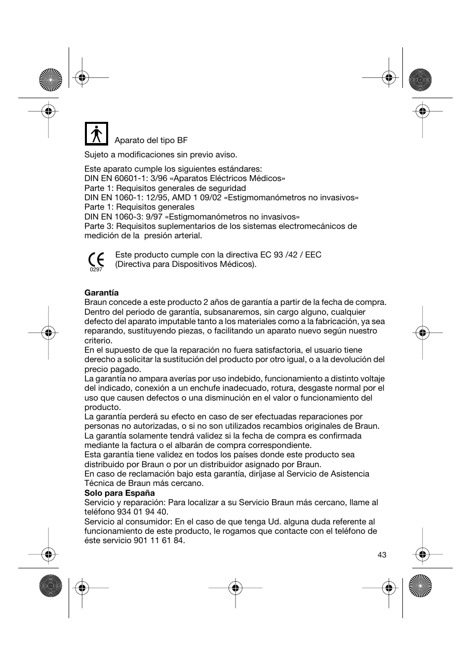 Braun BP2550 User Manual | Page 43 / 62