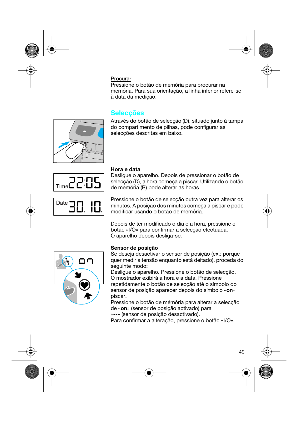 Selecções | Braun BP2550 User Manual | Page 49 / 62